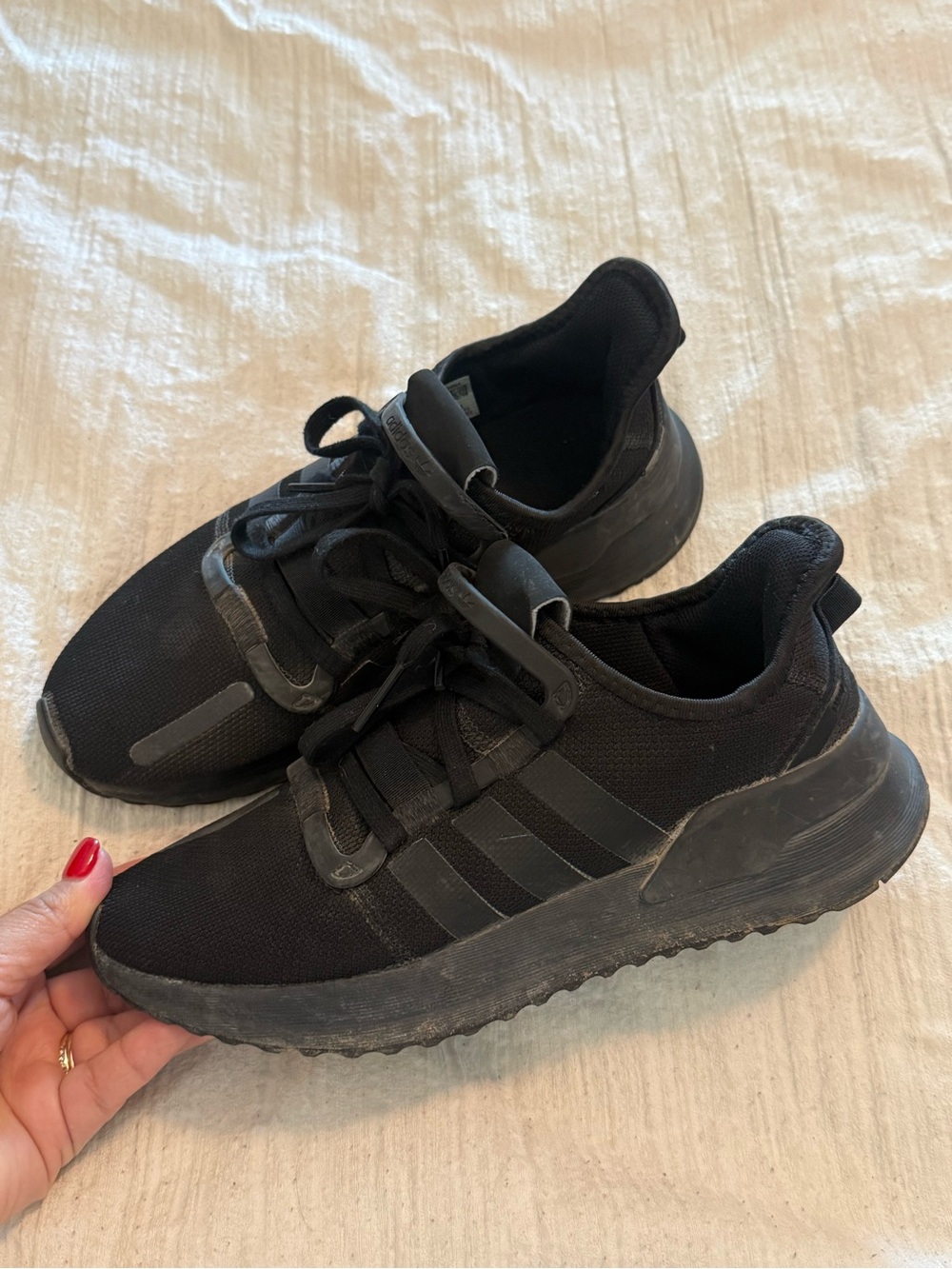 adidas Women's Black Slip-On Knit Athletic Sneakers